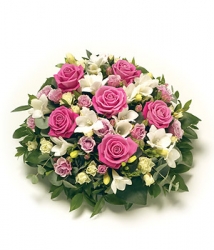 Livraison fleurs de « Deuil, décès
fleurs deuil Coussin Rose Blanc »